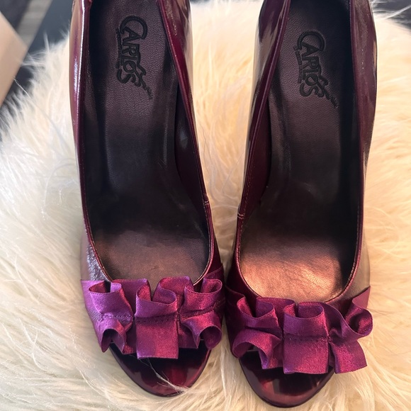 Carlos Santana purple heels with bow. Size 7M - Picture 2 of 8